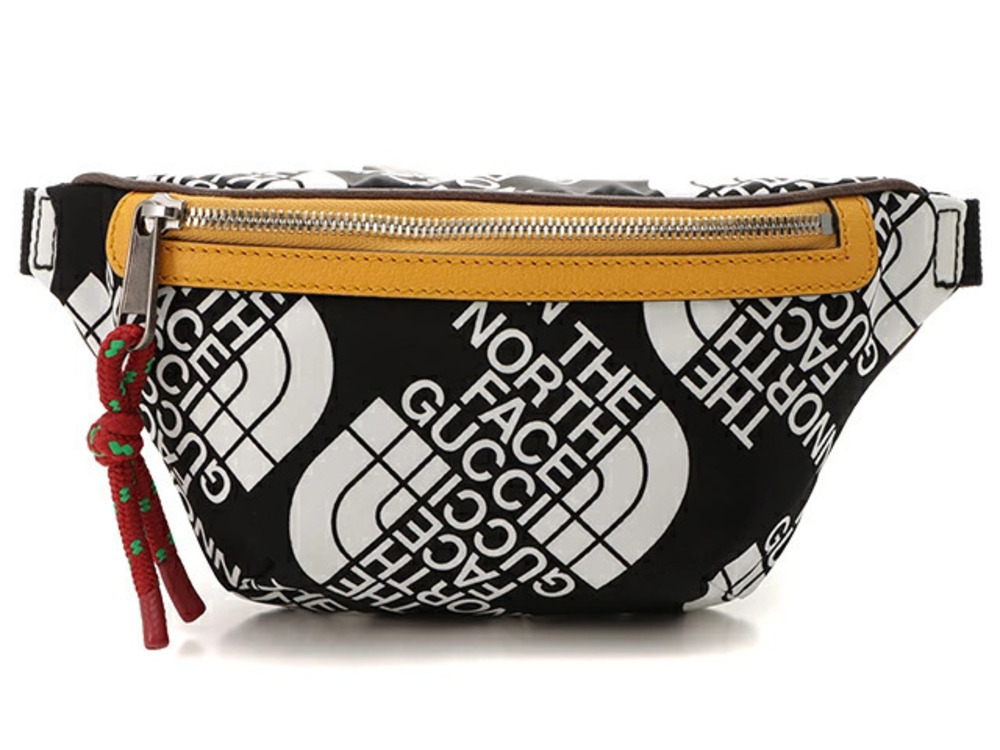 Gucci Waist Belt Crossbody bag black yellow white calfskin